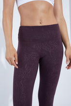 Load image into Gallery viewer, Embossed Mid Calf Capri (wild plum brush stroke)
